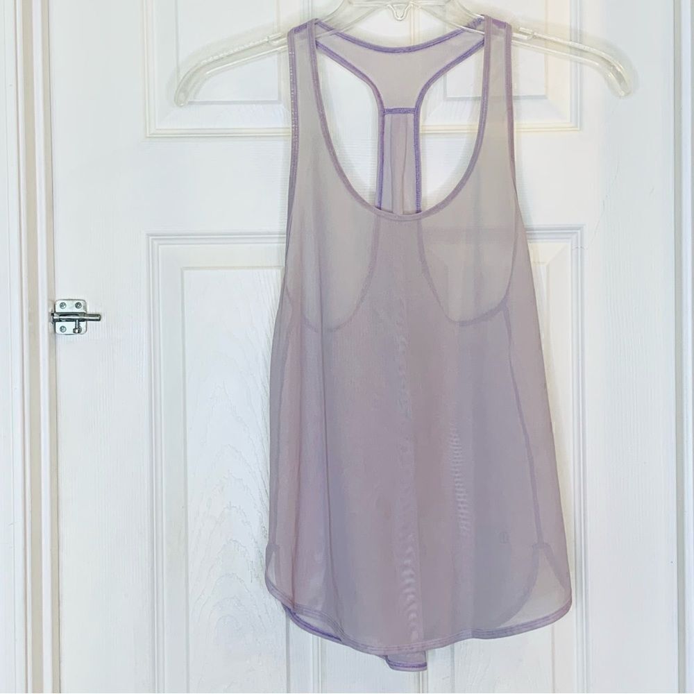 Lululemon Mesh Racerback Tank Light Purple Color Size 6